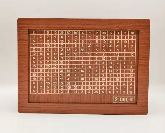 Hucha de madera de 1000/2000/3000/5000/10000 euros