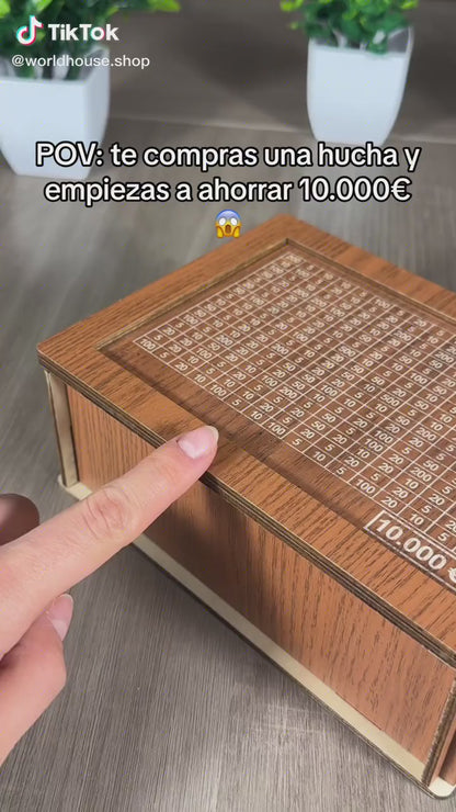 Hucha de madera de 1000/2000/3000/5000/10000 euros